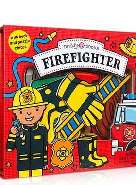 英文原版 Let's Pretend: Firefighter Set 纸板书操作书 我来当消防员礼盒装游戏书小小角色扮演家过家家