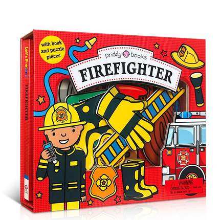 英文原版 Let's Pretend: Firefighter Set 纸板书操作书 我来当消防员礼盒装游戏书小小角色扮演家过家家