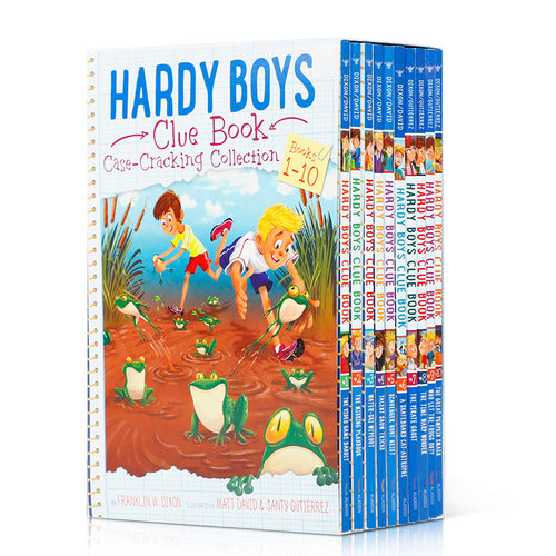 英文原版Hardy Boys Clue Book Case-Cracking Collection 1-10 哈迪兄弟线索书10册 少儿探险英语阅读故事书 儿童初级章节桥梁书