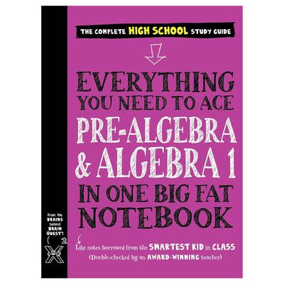 英文原版Everything You Need to Ace Pre-Algebra and Algebra 1 in One Big Fat Notebook美国中学生笔记初级代数和代数I