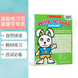 Pages 帮助孩子掌握字母表 Motivating 英文原版 Master Kids WRITE Alphabet提高学习兴趣英语单词练习册 SEEK Help Practice