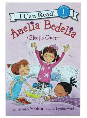 送音频英文原版进口Amelia Bedelia Sleeps Over阿米莉亚贝迪利亚在外过夜I can read 2第二阶段绘本启蒙分级阅读亲子共读故事书