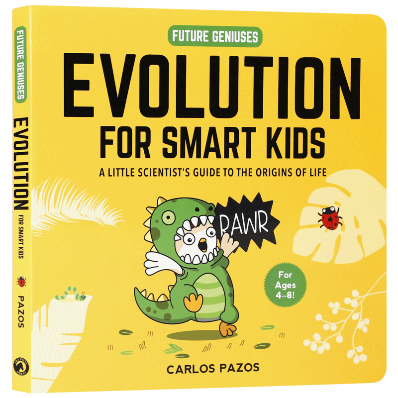 英文原版 生命起源小科学家指南（2）Future Geniuses #2 Evolution for Smart Kids聪明孩子的进化论 儿童认知启蒙科普绘本纸板书