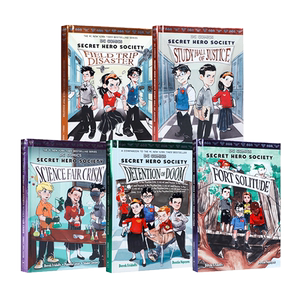 英文原版进口DC COMICS: SECRET HERO SOCIETY #1: STUDY HALL OF JUSTICE秘密英雄会4册 学乐出版中小学生英语课外扩展阅读读物