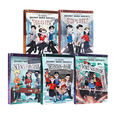 英文原版进口DC COMICS: SECRET HERO SOCIETY #1: STUDY HALL OF JUSTICE秘密英雄会4册 学乐出版中小学生英语课外扩展阅读读物