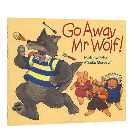 送音频英文原版绘本Go Away Mr Wolf 走开 大灰狼先生廖彩杏推荐书单低幼儿童英语启蒙翻翻书亲子睡前趣味读物图画正版书3-6岁