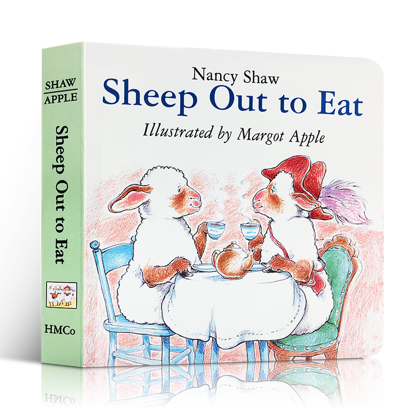 英文原版Sheep Out to Eat羊在外面就餐廖彩杏韵文书单小羊系列绘本 1-3-6岁童书早教学前英语教学阅读图画童书启蒙纸板书读物