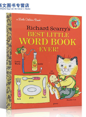 英文原版书 Richard Scarry's Best Little Word Book Ever 会讲故事的单词书 幼儿版 斯凯瑞金色童书 小小单词启蒙认知书 3-7岁