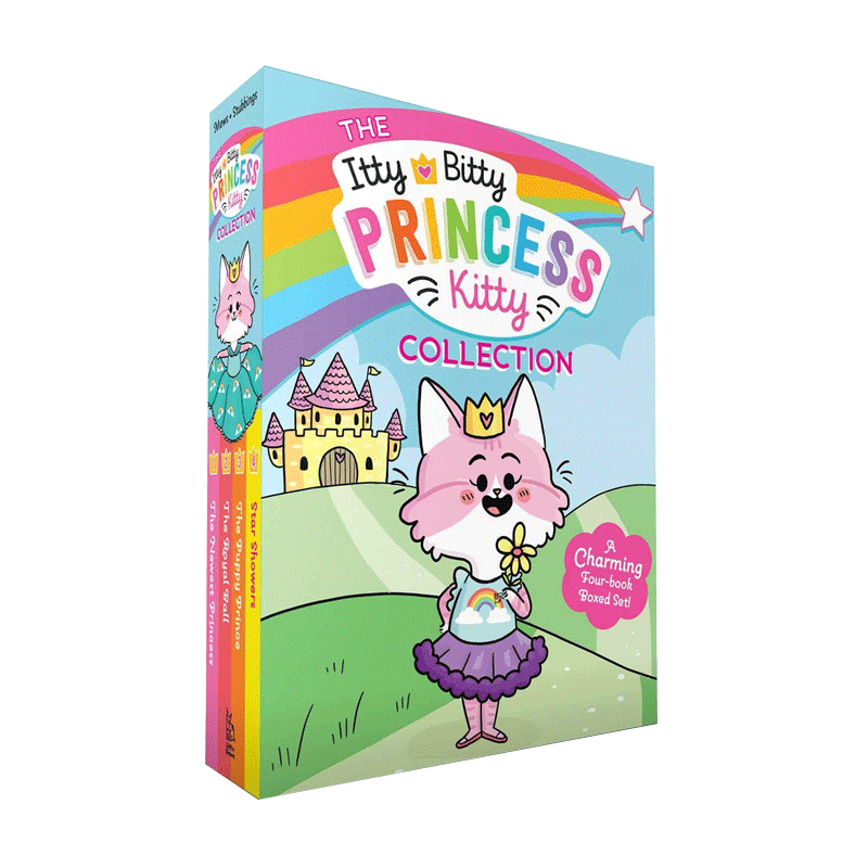 原版 The Itty Bitty Princess Kitty Collection 1-4 4册盒装 小猫公主4册   9-12岁儿童宝宝益智阅读进阶桥梁章节书 平装