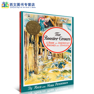 Rhymes The 公鸡 Crows 美国凯迪克金奖 鹅妈妈 American and Rooster Book 韵文童谣 Jingles 童谣韵文绘本 英文绘本图画书