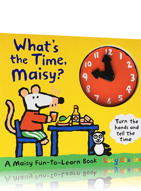 预售英文原版进口小鼠波波时钟书What's the Time, Maisy? 现在几点了，梅西？认识时间表达儿童低幼早教启蒙英语纸板书2-6-8岁