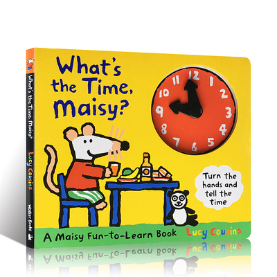 预售英文原版进口小鼠波波时钟书What's the Time, Maisy? 现在几点了，梅西？认识时间表达儿童低幼早教启蒙英语纸板书2-6-8岁