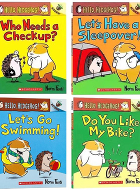 英文原版进口Hello, Hedgehog! 你好刺猬系列4本 中小学生英语课外阅读读物趣味性幽默搞笑桥梁章节漫画书平装10-14岁