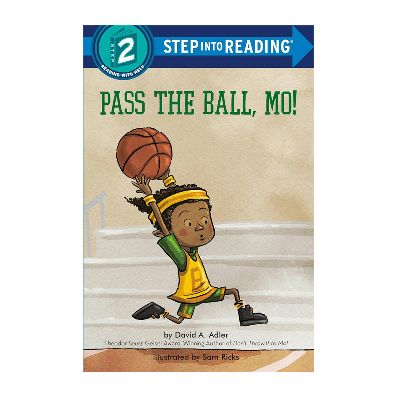 英文原版绘本兰登分级阅读二级Step into Reading Pass The Ball, Mo!  传球莫  篮球运动主题读物 趣味故事 阅读培养 平装4-8岁