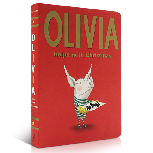 英文进口童书Olivia Helps with Christmas奥莉薇的圣诞节 卡板书 吴敏兰推荐绘本 低幼启蒙阅读读物 儿童英语故事图画书