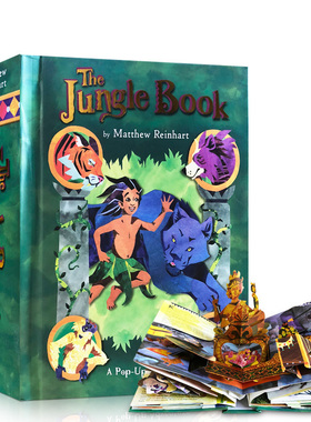 进口英文原版 森林王子立体折叠书The Jungle Book:A Pop-Up Adventure 迪士尼经典童话故事书 精装 丛林之书 课外读物