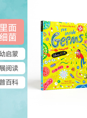英文原版Usborne See Inside Germs尤斯伯恩看里面系列揭秘细菌儿童英语早教启蒙认知生物知识科普翻翻纸板书stem百科绘本全彩