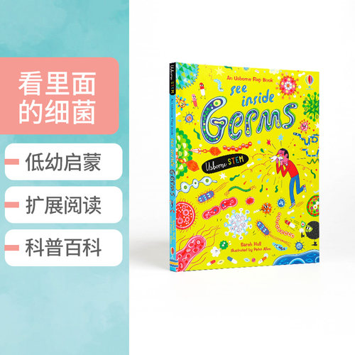 英文原版Usborne See Inside Germs尤斯伯恩看里面系列揭秘细菌儿童英语早教启蒙认知生物知识科普翻翻纸板书stem百科绘本全彩