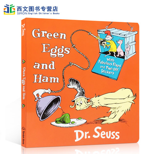 送音频英文原版Green Eggs & Ham纸板翻翻书（无贴纸）绿色鸡蛋和火腿Dr. Seuss苏斯博士儿童启蒙绘本廖彩杏书单押韵朗朗上口