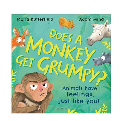 英文原版 Does A Monkey Get Grumpy?: Animals have feelings, just like you! 猴子会脾气暴躁吗? 3-6岁儿童宝宝情感认知绘本