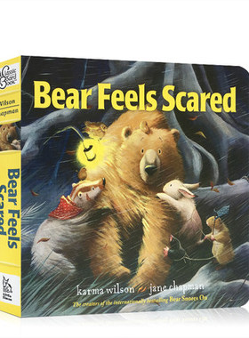 英文原版绘本吴敏兰推荐 Days with Bear系列 Bear Feels Scared 纸板书 0-3-6岁儿童启蒙英语 亲子共读 小熊感到害怕