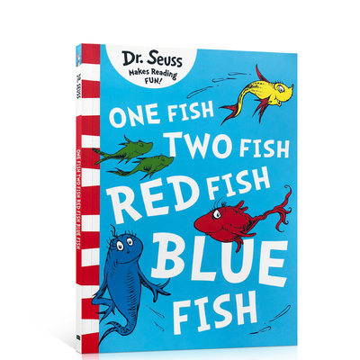 送音频新版英文原版绘本苏斯博士系列Dr. Seuss One Fish, Two Fish, Red Fish, Blue Fish幼儿数数颜色认知启蒙早教图画书3-6岁