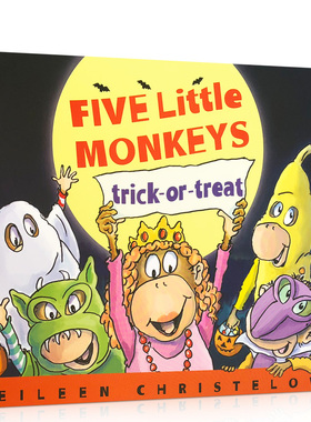 送音频英文原版 Five Little Monkeys Trick-Or-Treat 五只小猴不给糖就捣蛋 廖彩杏书单儿童绘本图画故事书