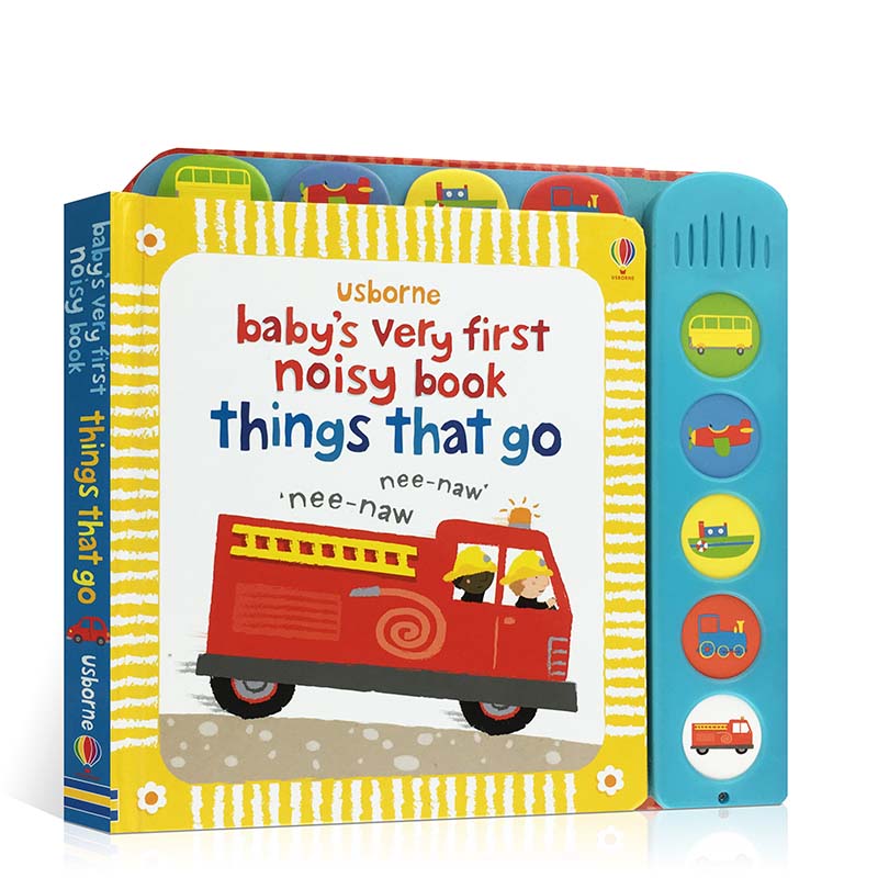 进口英文原版Usborne Baby's very first noisy book things that go 关于交通工具的书 幼儿单词早教启蒙发声书 精装亲子互动