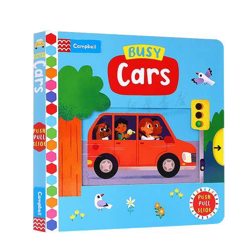 英文原版Busy book系列Cars忙碌的汽车宝宝启蒙认知手指机关推拉书绘本好习惯养成Fire Station/zoo公园Park机场Airport pets