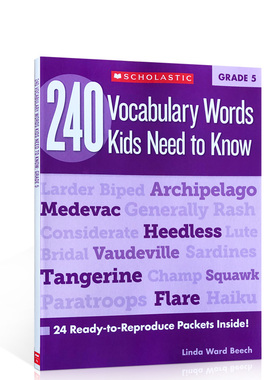 五年级孩子需要知道的240个单词240 Vocabulary Words Kids Need to Know: Grade 5 Scholastic学乐英文原版小学英语词汇写作练习