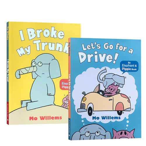 【送音频】英文原版 小猪和小象系列2册 Elephant & Piggie Let’s Go for a Drive/I Broke My Trunk 课外英语故事漫画绘本吴敏兰