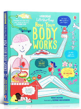进口英文原版正版 人体器官运作原理Lift-the-Flap How Your Body Works 人体知识启蒙 少儿科普翻翻书 精装纸板书