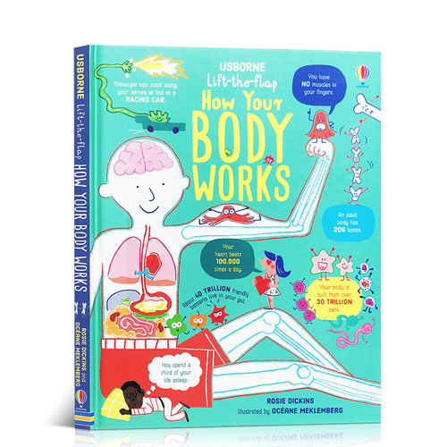 进口英文原版正版 人体器官运作原理Lift-the-Flap How Your Body Works 人体知识启蒙 少儿科普翻翻书 精装纸板书