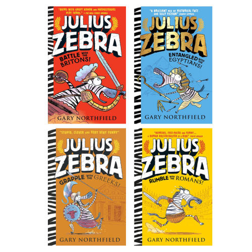 英文原版朱利叶斯斑马系列4本Julius Zebra: Grapple with the Greeks/Battle with the Britons!/ Rumble with the Romans!