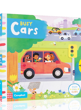 英文原版Busy book系列Cars忙碌的汽车宝宝启蒙认知手指机关推拉书绘本好习惯养成Fire Station/zoo公园Park机场Airport pets