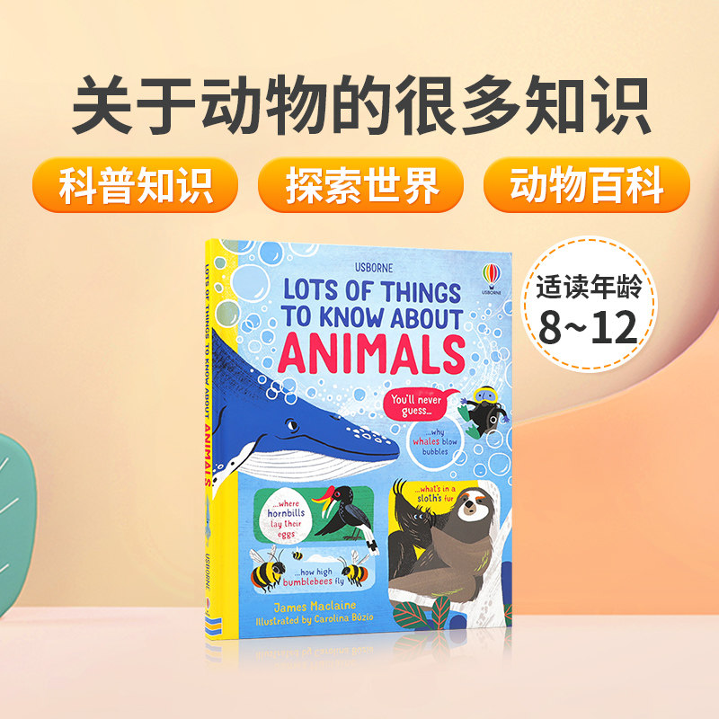 英文原版 Lots of things to know about Animals 关于动物的很多知识 动物图鉴 儿童科普百科认知图画书 幼儿宝宝益智趣味绘本