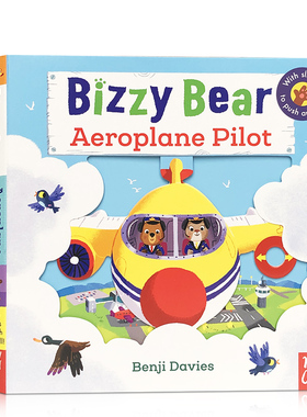英文原版 Aeroplane Pilot 小熊很忙 纸板操作拉拉书 Bizzy Bear系列 边玩边学 幼儿启蒙读物 可搭sing along busy book