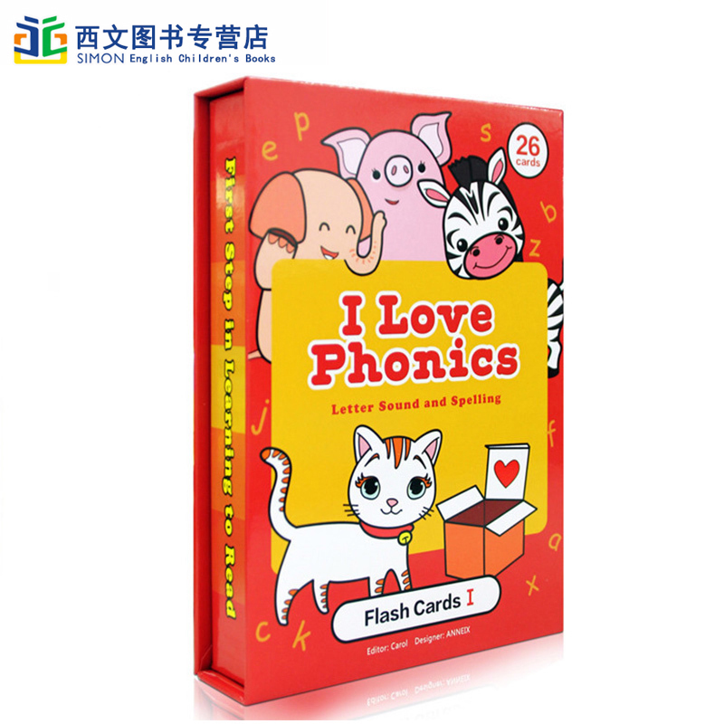 海尼曼Heinemann毛妈I Love phonics L1 Alphabet自然拼读教材教具卡片字词卡幼儿英语flashcards闪卡法学单词from a to z分级阅读 书籍/杂志/报纸 儿童读物原版书 原图主图