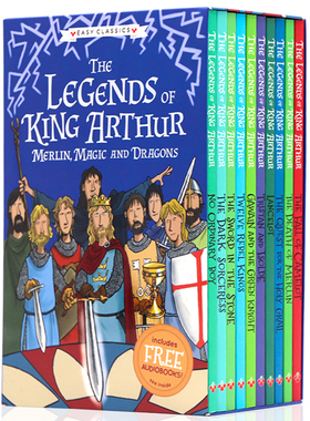 英文原版10册亚瑟王的传说The Legends of King Arthur Merlin Magic andDragons 圆桌骑士传奇儿童文学学生课外阅读正版进口小说