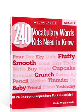 孩子需要知道的240个单词240 Vocabulary Words Kids Need to Know: Grade1 Scholastic学乐小学生家庭作业英文原版书练习词汇