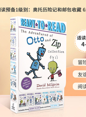 预备阅读预备1级别：奥托历险记和邮包收藏The Adventures of Otto and Zip Collection 6册盒装4-8岁儿童英语入门分级读物