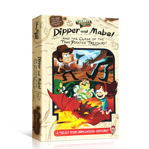 预售英文原版怪诞小镇迪普梅宝和时间海盗的诅咒Gravity Falls: Dipper and Mabel精装全彩 青少年课外英语阅读小说儿童文学故事书