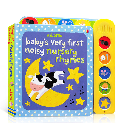 Usborne尤斯伯恩奇妙发声书出品宝宝的童谣伴奏书Baby's very first noisy nursery rhymes英文原版绘本童谣触摸翻翻书英语