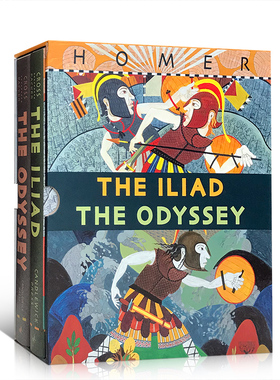 英文原版绘本儿童读物2册ILIAD/THE ODYSSEY BX SET荷马史诗伊利亚特+奥德赛 套装精装插图版礼盒收藏版课外阅读英语趣味小说
