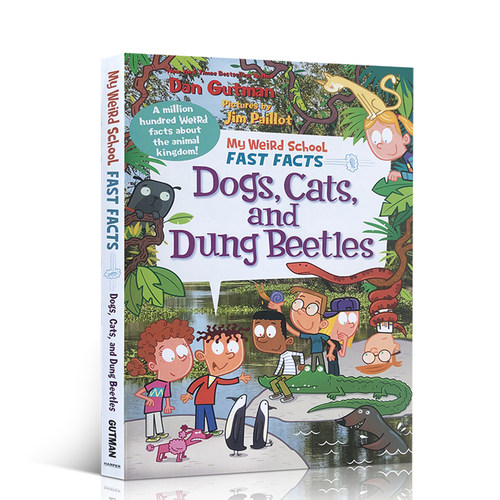 英文原版进口My Weird School Fast Facts: Dogs, Cats, and Dung Beetles我的怪异学校系列宠物真实百科科普7-12岁儿童课外阅读书