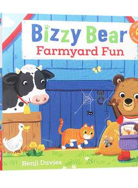 英文原版 Farmyard Fun 纸板活动机关操作书 Bizzy Bear系列 边玩边学 亲子互动 儿童英语早教书 可搭sing along