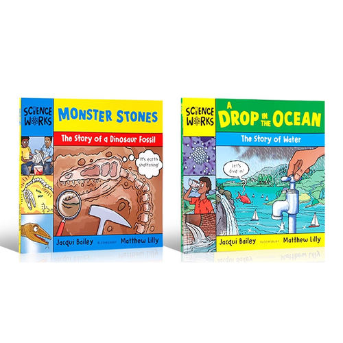 英文原版绘本Science Works系列Monster Stones 恐龙化石的故事 A Drop in the Ocean 水的故事科学与地理科普充电系列