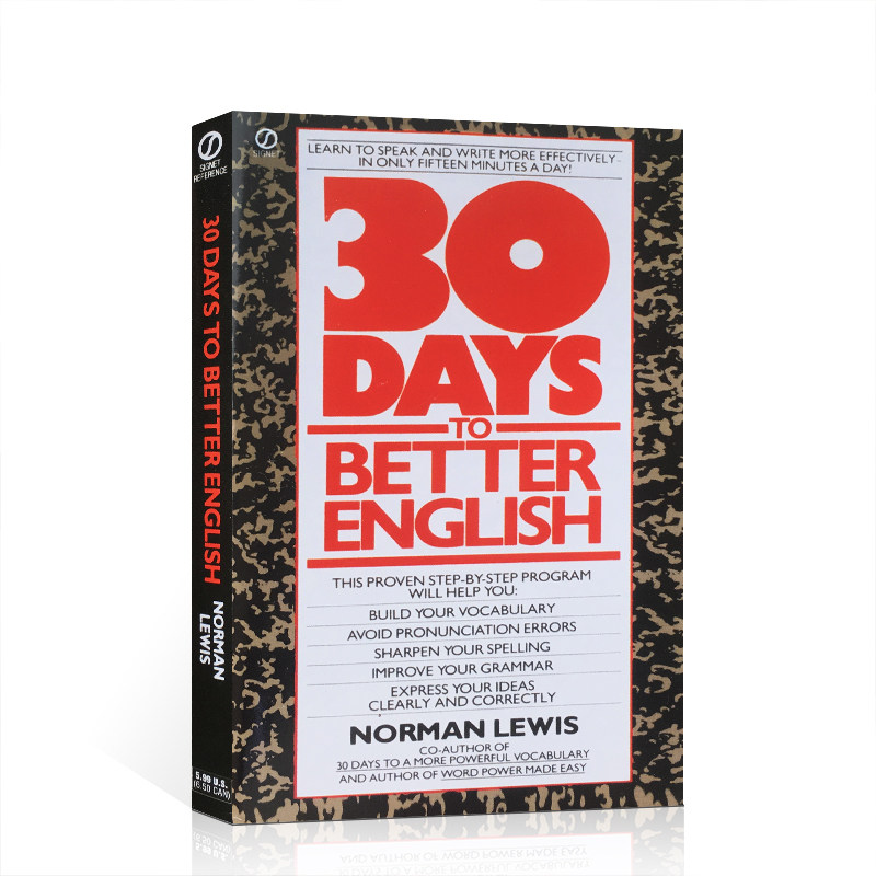 英文原版 Thirty Days to Better English 30天学好英文经典英语学习书提高英语技能沟通技巧拼写发音正版进口书籍15分钟练习英语