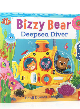 英文原版绘本 Bizzy Bear Deepsea Diver忙碌的小熊 儿童启蒙早教纸板操作活动玩具书 0-3岁幼儿英语培养孩子语感图画书