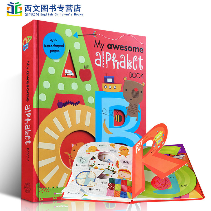 纸板书my awesome alphabet book 207个启蒙生活词典英文原版拟形儿童